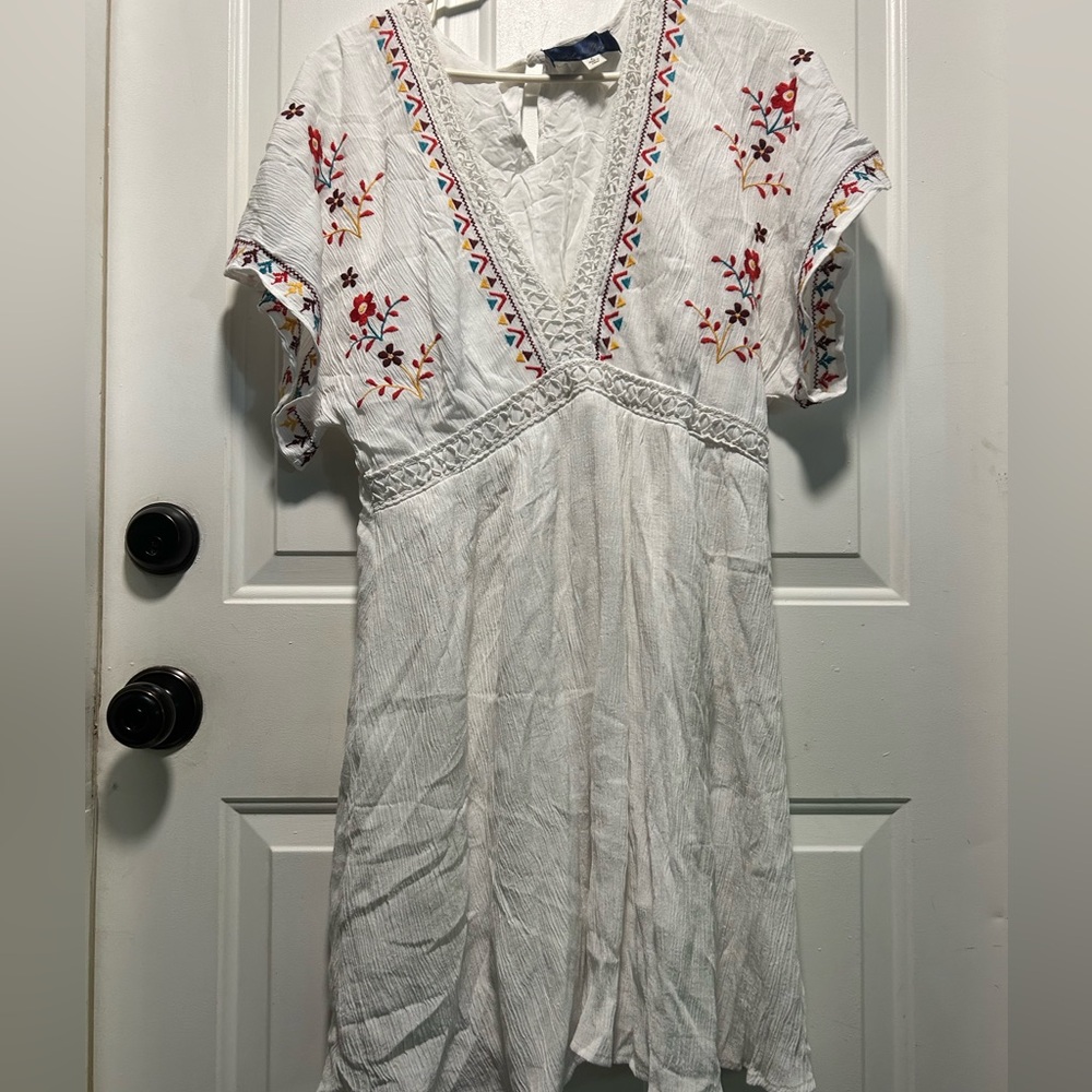 Blue rain embroidered dress from a boutique